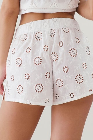 Shorts in sangallo a vita alta Cottagiz - Ecrù