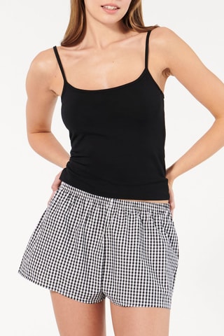 Short de pyjama Adalisiz - Blanc et noir