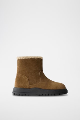 Botins forrados em couro - Castanho