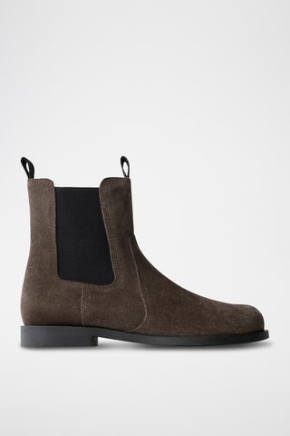 Botins Chelsea em nobuck - Castanho