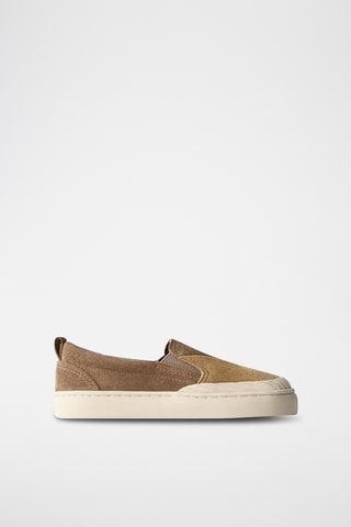 Slip-on em couro - Castanho