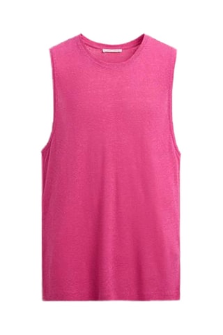 Camisola de alças em linho - Fúcsia