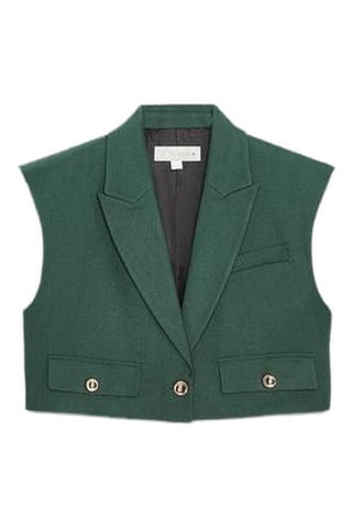 Colete curto sem mangas - Verde