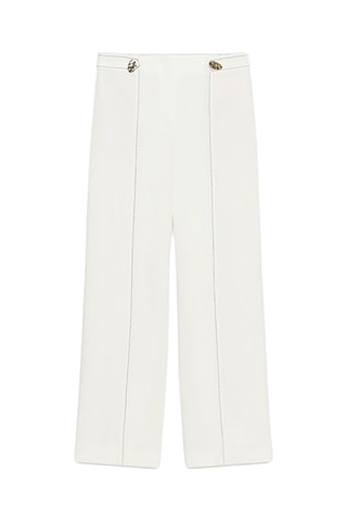 Calças de cintura subida - Branco