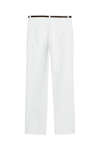 Jeans straight de cintura subida - Branco