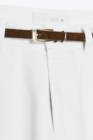 Jeans straight de cintura subida - Branco