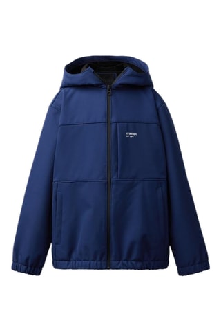 Casaco Softshell com capuz - Azul-marinho
