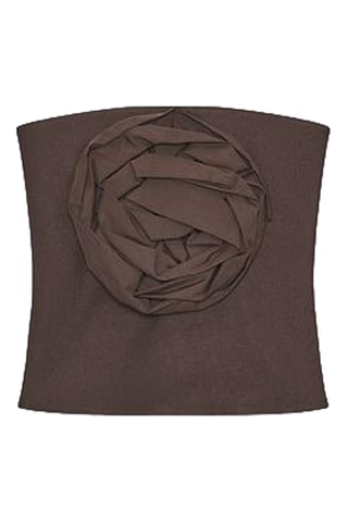 Crop top corpete - Castanho-escuro