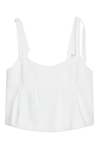 Top em calças de ganga - Branco