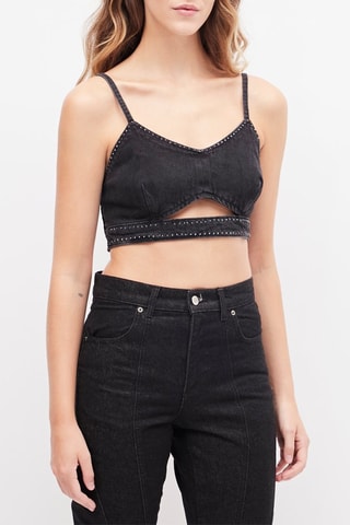 Crop top de ganga Preto