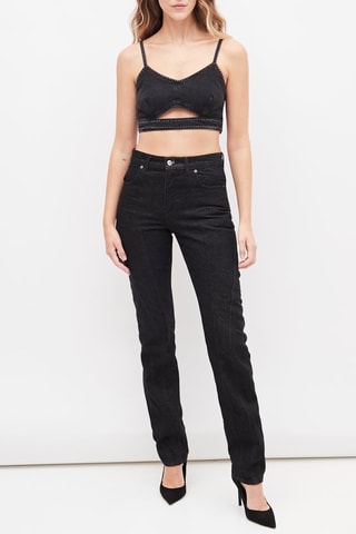 Crop top de ganga Preto