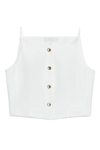 Crop-top em linho - Branco