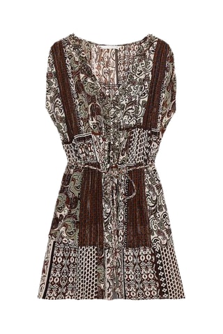 Vestido estilo patinadora - Castanho