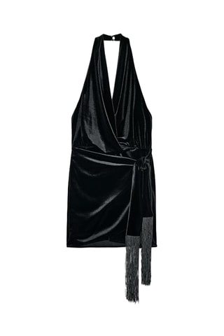 Vestido justo em veludo - Preto