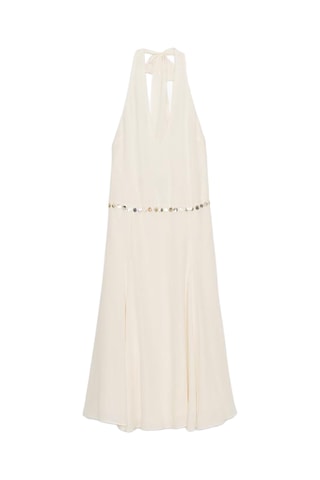 Vestido médio - Bege-claro
