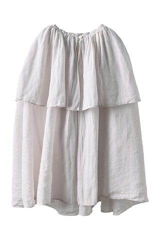 Vestido com folhos em rami - Branco