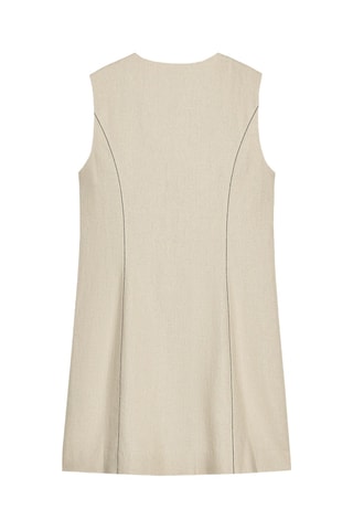 Vestido direito em linho - Cru