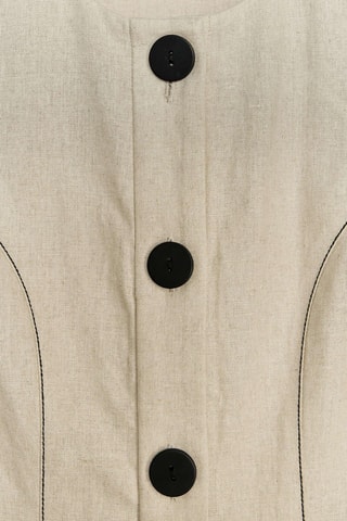 Vestido direito em linho - Cru