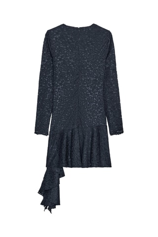 Vestido direito de renda - Azul-marinho