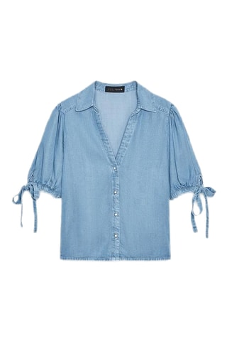Camisa de ganga - Azul-claro