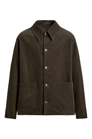 Sobrecamisa em veludo - Caqui
