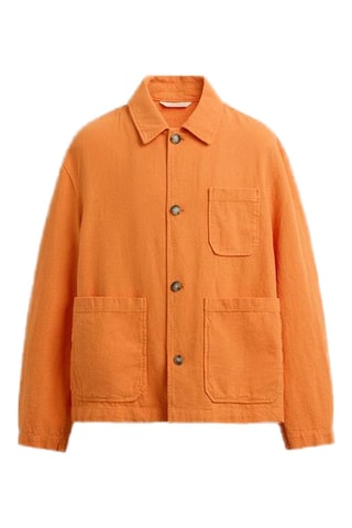 Sobrecamisa em linho - Laranja