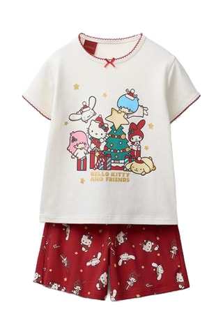 Pijama Hello Kitty Sanrio - Cru e vermelho