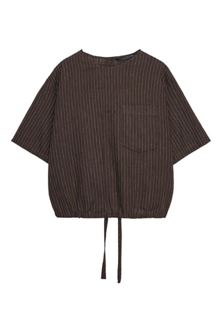 Blusa em linho - Castanho