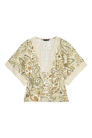Blusa - Verde-azeitona e cru