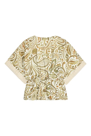 Blusa - Verde-azeitona e cru