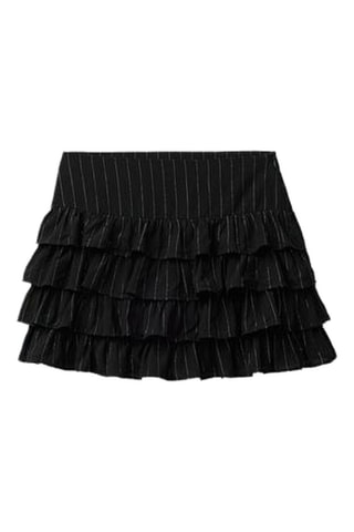 Saia com folhos - Preto