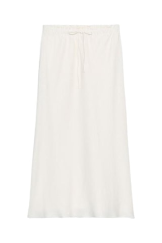 Vestido trapézio de linho - Branco