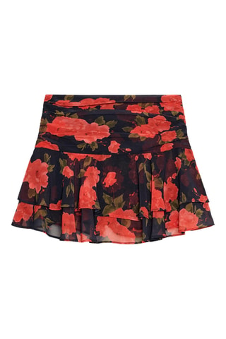 Saia com folhos - Vermelho