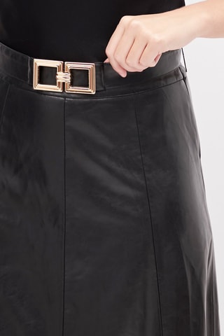Saia midi cintura subida Preto