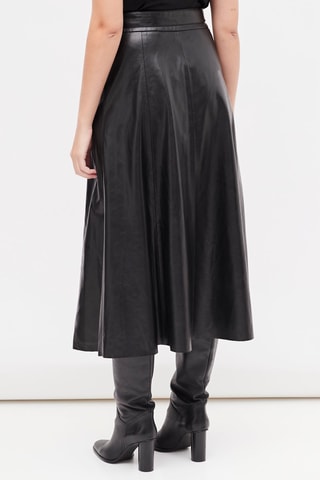 Saia midi cintura subida Preto