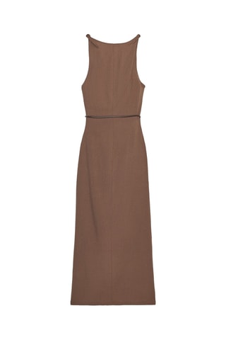 Vestido drapeado - Castanho
