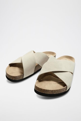 Mules em couro - Cru