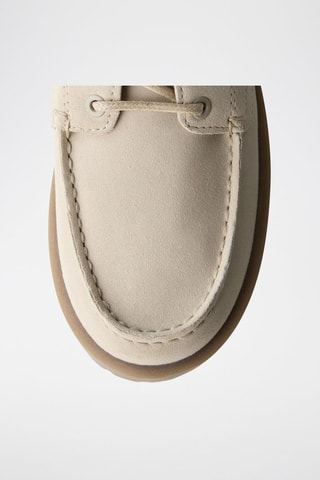 Sapatos de vela em nobuck - Cru