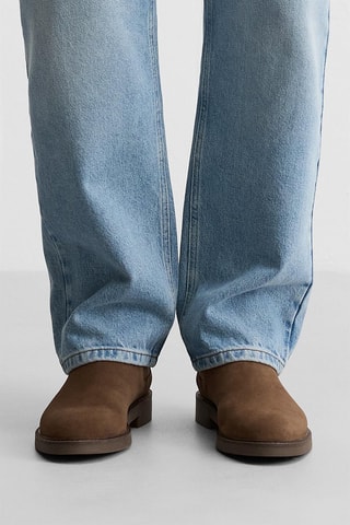 Botins Chelsea em nobuck - Camel