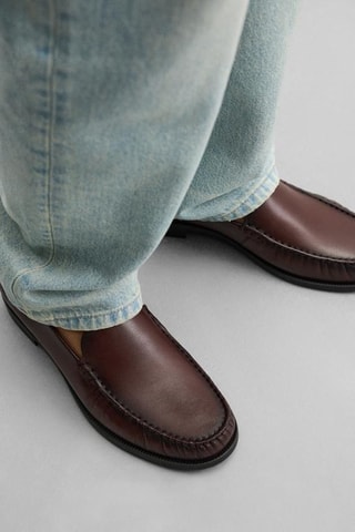 Mocassins em couro - Bordô