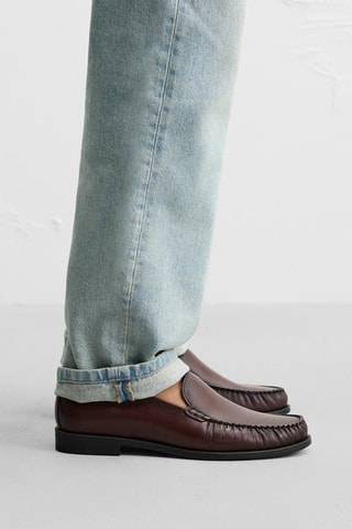 Mocassins em couro - Bordô