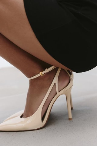 Sapatos de salto envernizados - Marfim