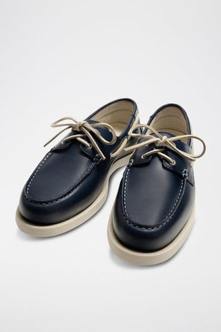 Sapatos de vela em couro - Azul-marinho