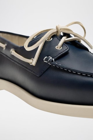 Sapatos de vela em couro - Azul-marinho