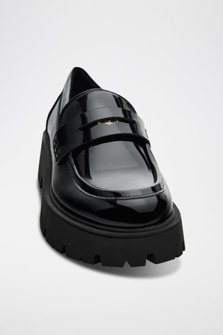 Mocassins com plataforma envernizados - Preto