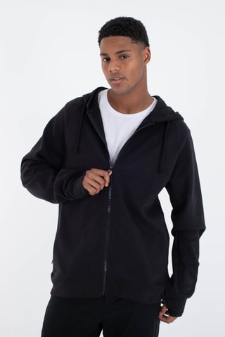 Fleece Sweater met Capuchon - Zwart