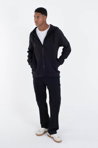 Fleece Sweater met Capuchon - Zwart