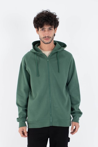 Fleece Sweater met Capuchon - Groen
