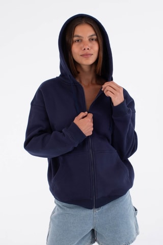 Fleece Sweater met Capuchon - Paars