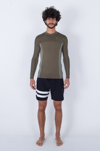 T-shirt Slim Fit - Kaki - Groen en grijs